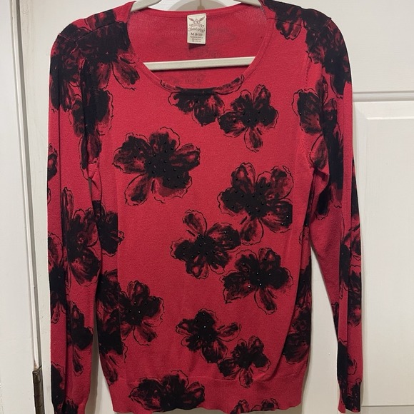 Faded Glory Sweaters - Faded Glory Red Sweater Med Valentine Weeked Office Light Weight Sweater